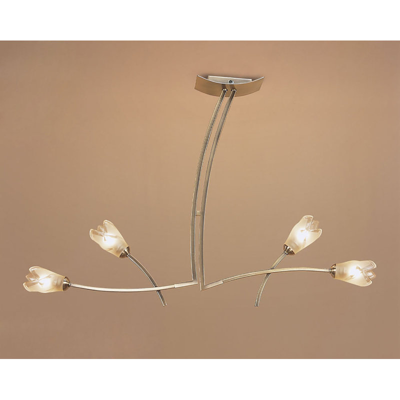 Kittinger 4 - Light Geometric Chandelier, Antique Brass