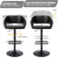 Tabourets de bar pivotants à hauteur réglable avec dossier et accoudoirs creux, tabourets de comptoir modernes en cuir synthétique et à base de métal, pour la salle à manger de cuisine-1104391231-1104391224-1081055620