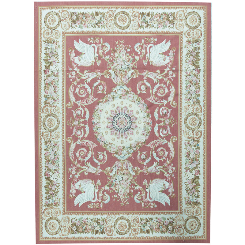 Hand-Knotted High-Quality Red and Beige Area Rug
