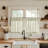Linen Pinch Pleated Kitchen Curtains Tier Curtains Light Filtering Small Window Drapes for Kitchen-222622623-215104778
