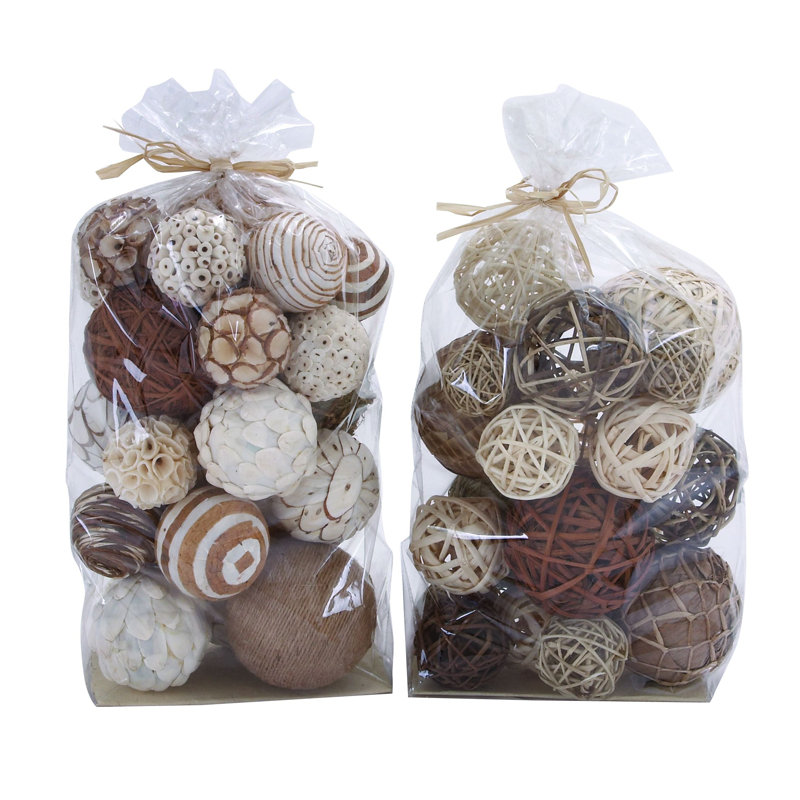 Matthias 2 Piece Decorative Sola Ball Bag Set