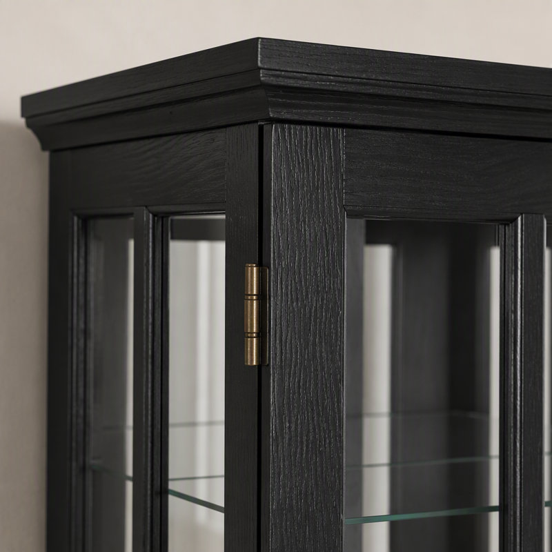 Vitrine antique avec portes en verre et tablettes réglables pour objets de collection