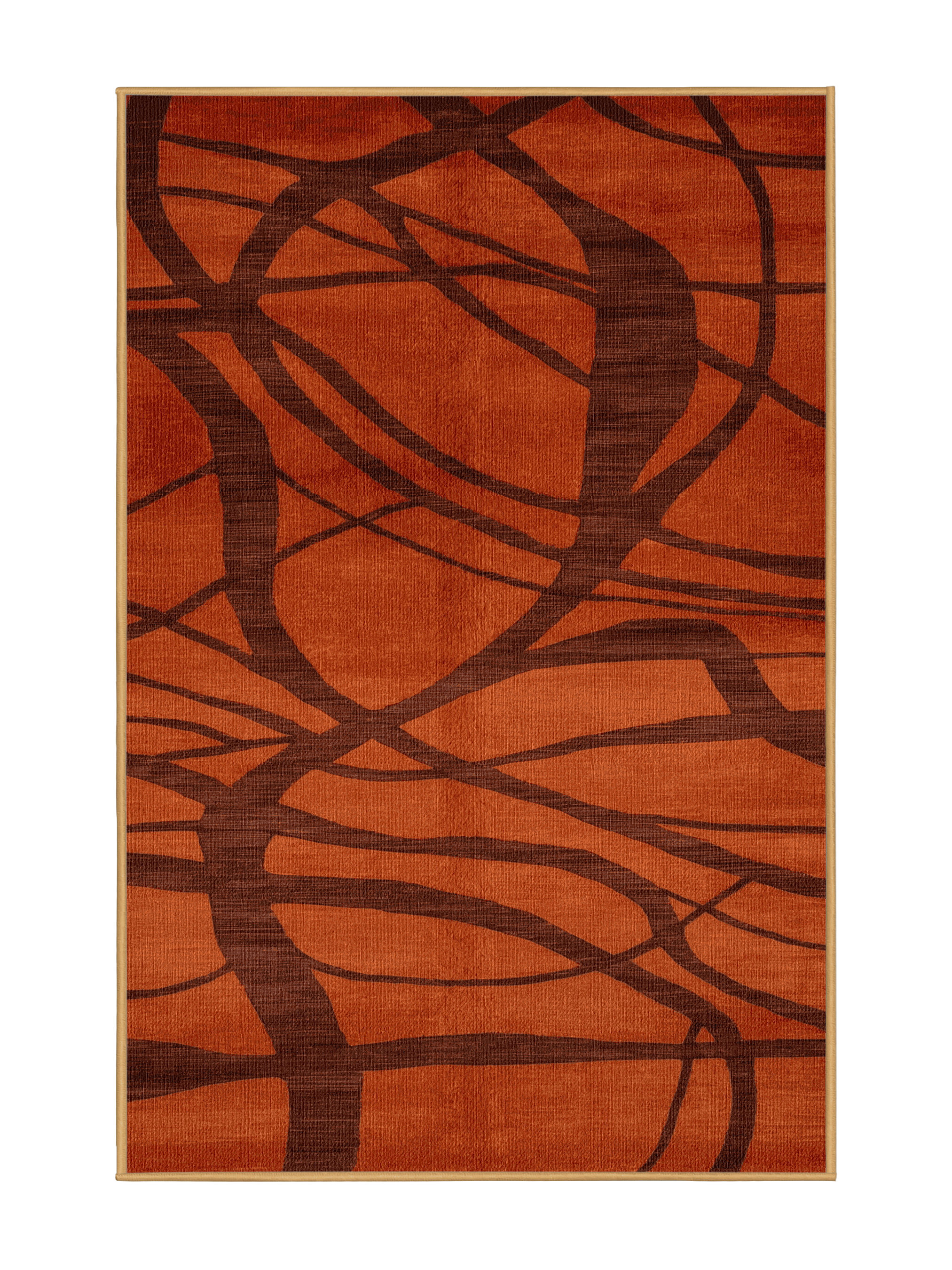 Hokku Designs Machine Washable Abstract Brown Area Rug | Wayfair