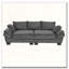 Canapé incurvé moderne 85,4 po avec velours côtelé et 4 coussins décoratifs-272531252