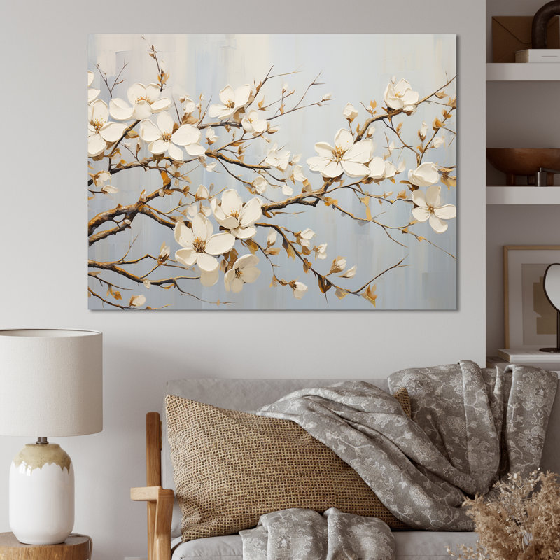 «White Dogwood Blossom Escape I» sur toile, Toile tendue, H 12 po x l 20 po x P 1 po