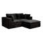 Canapé modulaire de 78,8 po x 68,9 po, canapé compressé rembourré pour salon, chambre à coucher, appartement, aucun assemblage requis, combinaison gratuite de 3 pièces, tissu en velours côtelé moelleux, NOIR-129770314-129770316