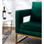 Chaise contemporaine avec accoudoirs rembourrés de tissu, structure en métal, carré, dossier rembourré et confortable