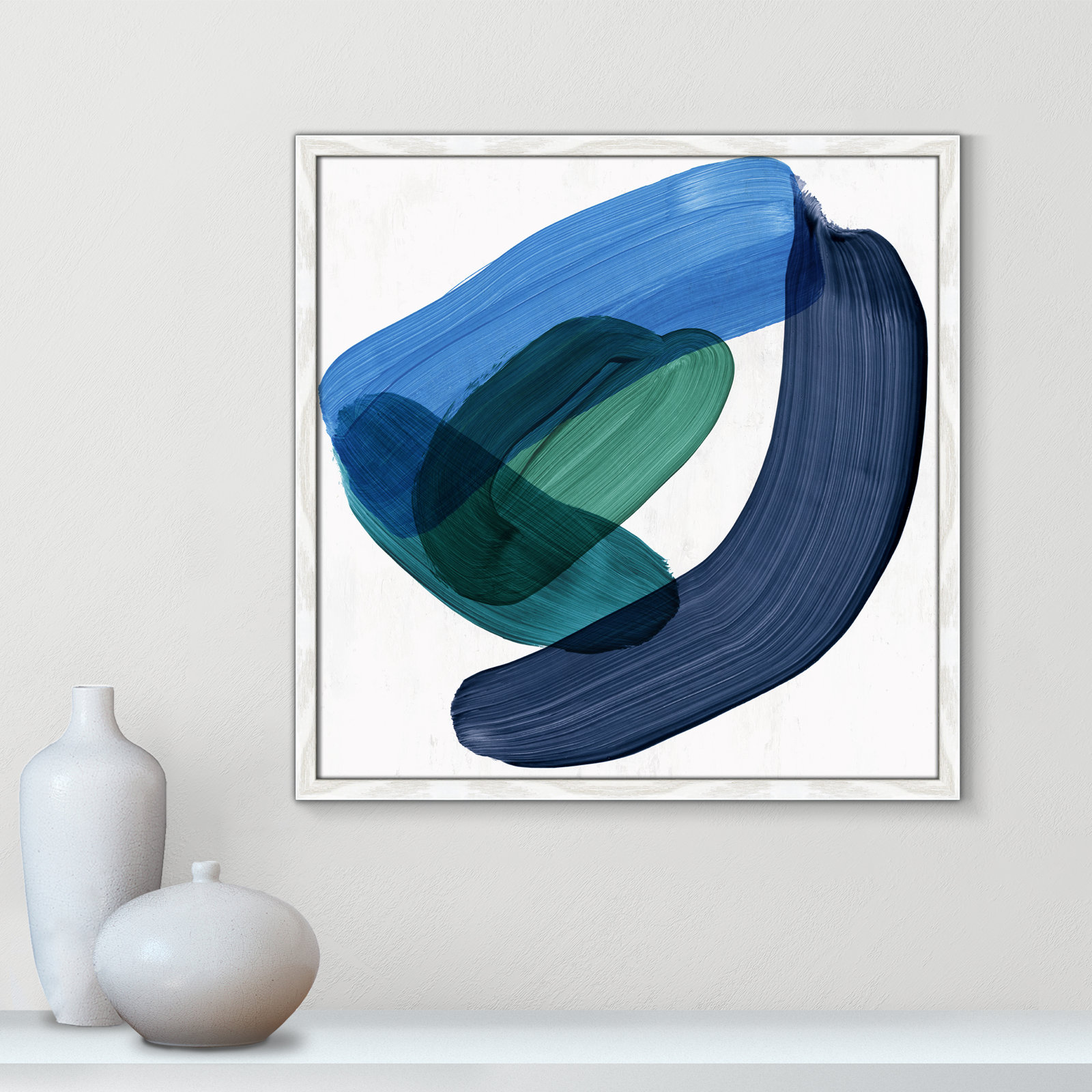 Smooth Bend II Painting, 23.5" H x 23.5" W x 0.75" D, White
