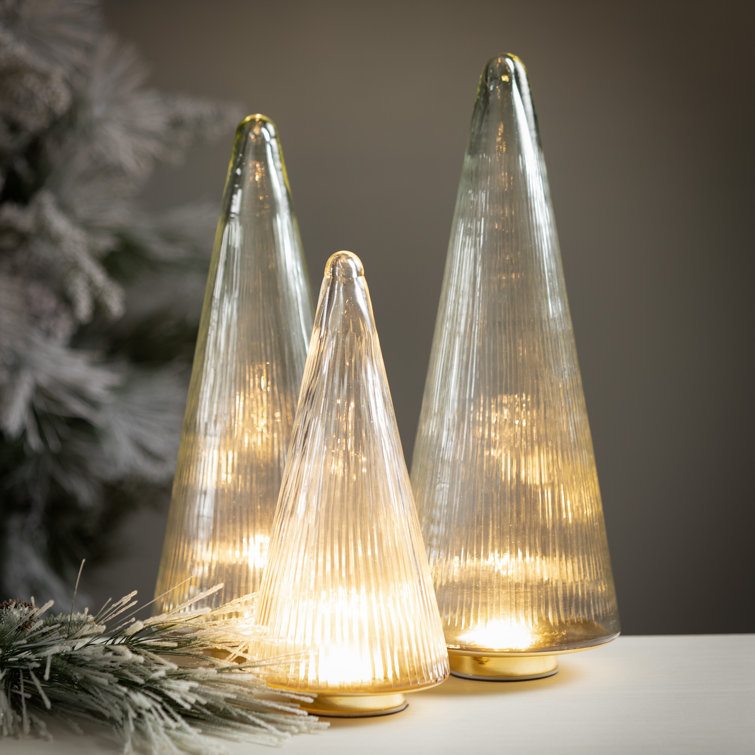 Christmas Tree Crystal Lamp, Crystal Spiral Christmas Tree with Glittering  Star, 13 Inch Gold Christmas Tree Light with Metal Stand