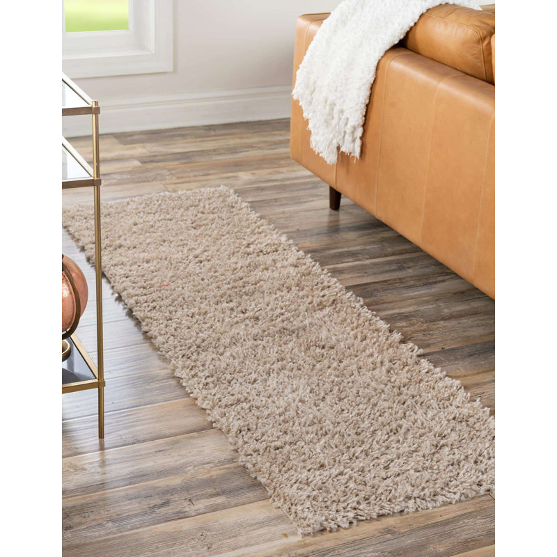 Tapis beige tissé à la machine Analena, Tapis de couloir 2 pi 7 po x 10 pi