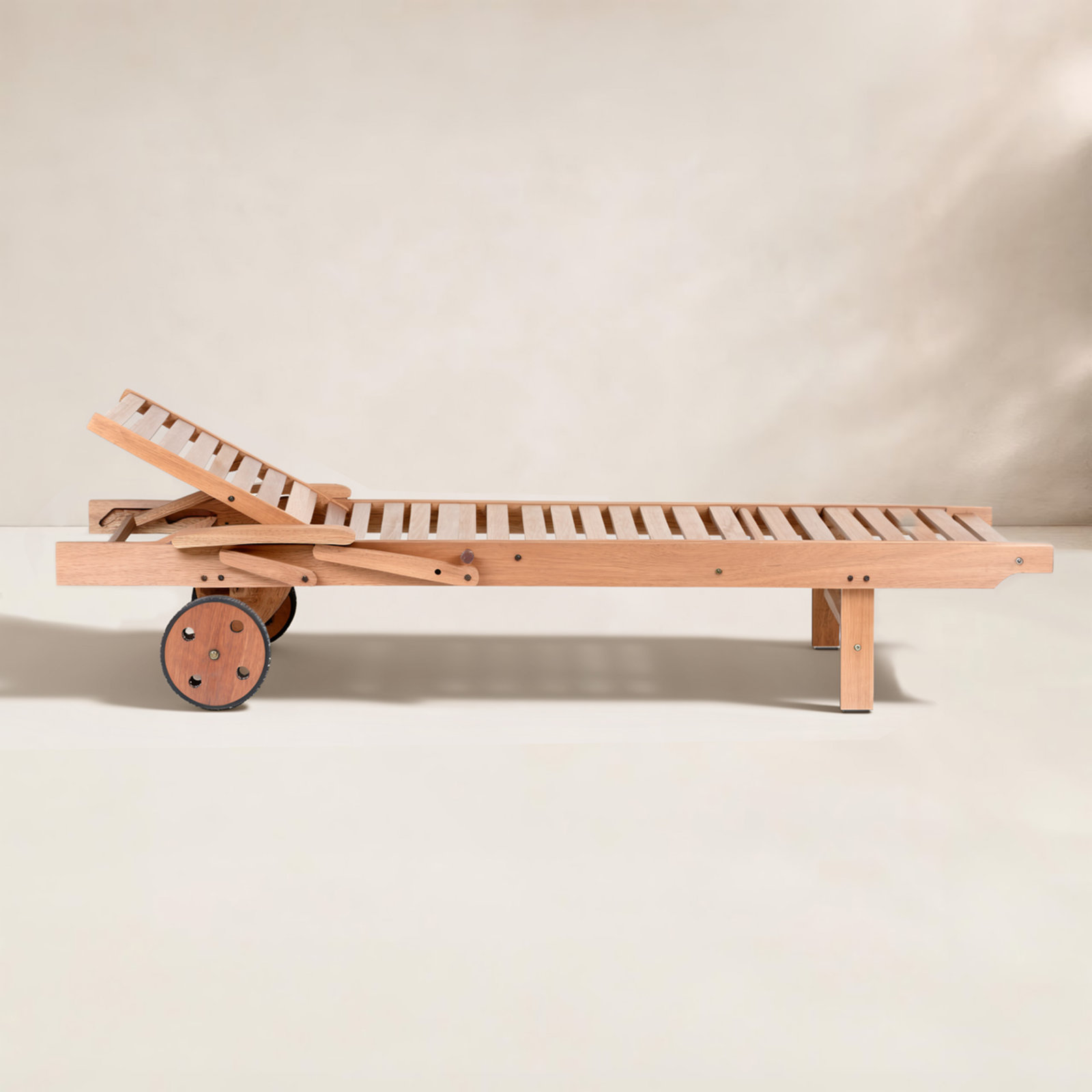 Alyisa 31'' Outdoor Eucalyptus Chaise Lounge