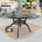  Akiesha Patio Dining Set with Round Table , Red Cushions Included-252981519-252981512