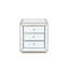 Commode à miroir 3 tiroirs, argent éclair avec poignées en cristal, moderne