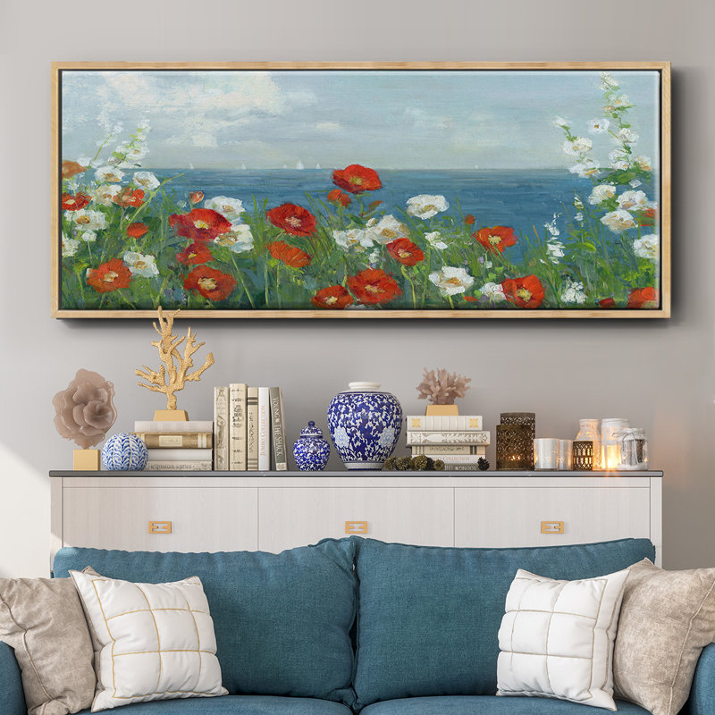 À travers les fleurs - Toile encadrée, H 20 po x l 50 po