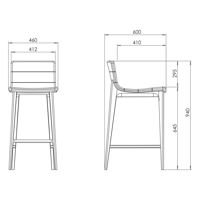 Modern Brazilian - Godan Stool, Harvest Natural Seat/Domasco Frame, Counter Stool (25.25” Seat Height)