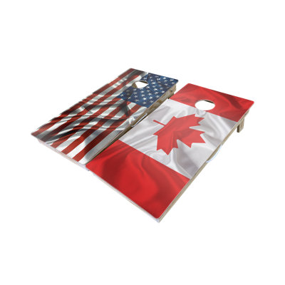 American and Canadian Flag 10 Piece Cornhole Set