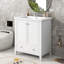 Ensemble de meuble-lavabo 30 po avec lavabo, armoire de salle de bain multifonctionnelle avec portes et tiroir, cadre solide et panneau de fibres à densité moyenne (blanc)-116234328