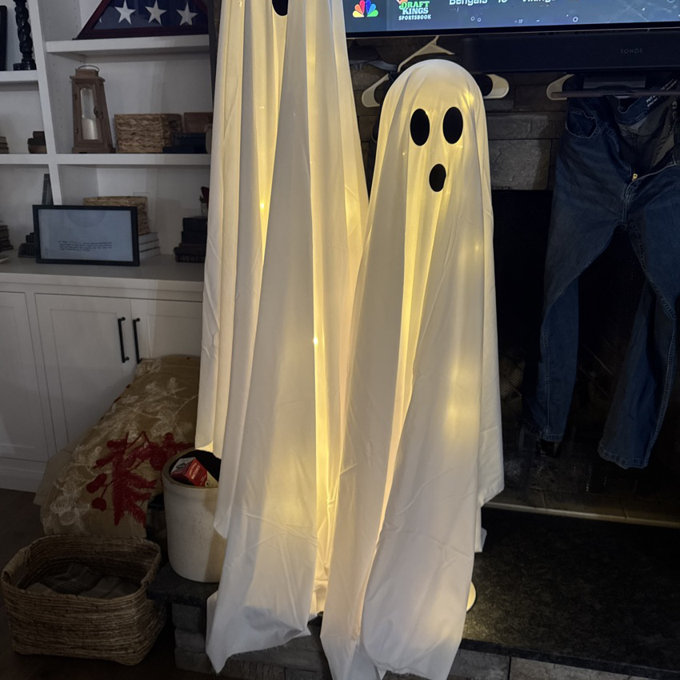 Décorations Fantômes D'Halloween à Suspendre Avec Guirlande Lumineuse LED, éclairage à DEL, Décoration D'intérieur Et D'extérieur Pour Cour, Pelouse, Jardin, Fête