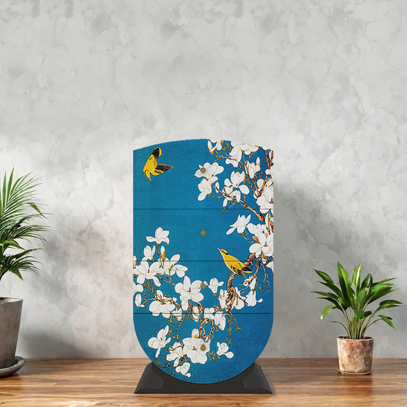 Flower bird pattern multifunction decor cabinet