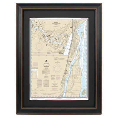 Detroit River To Ford Motor Company, Trenton Channel And River Rouge | Nautical Chart | Framed Print