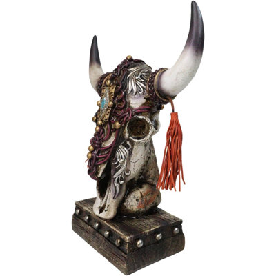 Figurine rustique crâne de vache Western