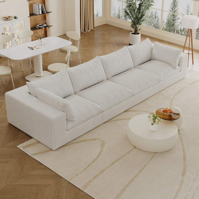 Canapé modulaire désossé en velours côtelé pour espaces de vie