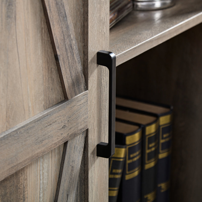 Armoire haute de rangement - Porte de grange rustique garde-manger gris 39,95 * 15,65 * 74,4, organisateur polyvalent avec tablettes personnalisables