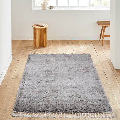 Tapis rectangulaire en polyester tissé à la machine de couleur unie Kasturi