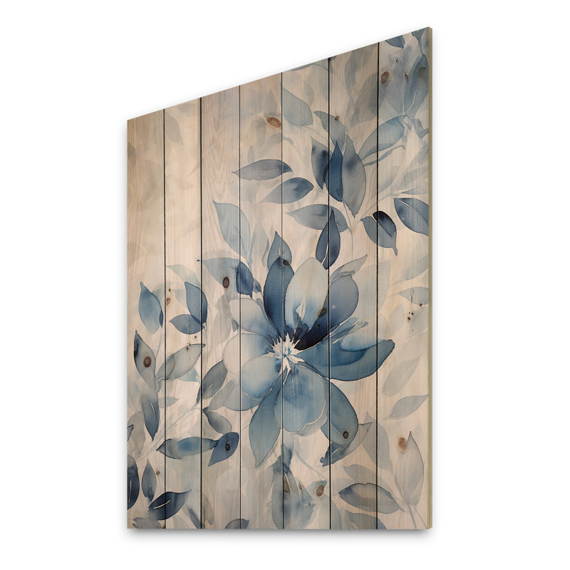 Windsor - art mural floral sur bois de pin naturel, H 40 po x l 30 po