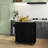 Rolling Kitchen Island With Ac Outlets And , Storage, Microwave Stand Towel & Spice Rack, Black Storage Ports, Cart,