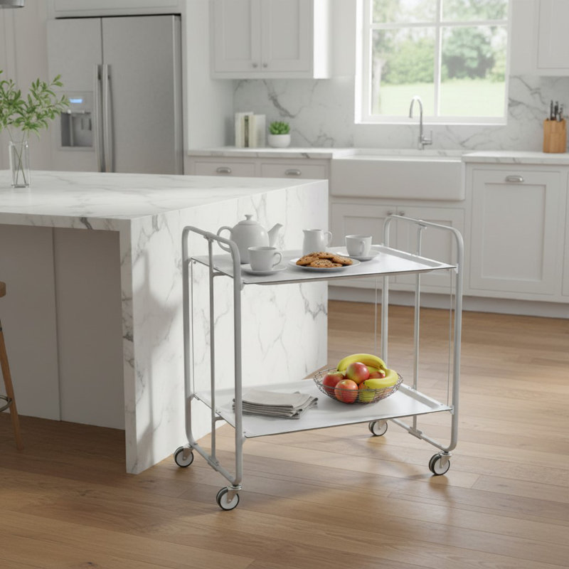 Yates Serving Cart, White, Grey