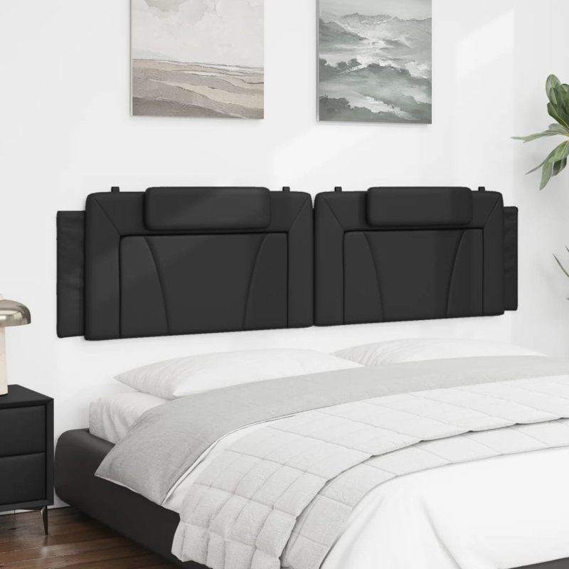 Coussin de tête de lit Ebern Designs, Très grand, Noir