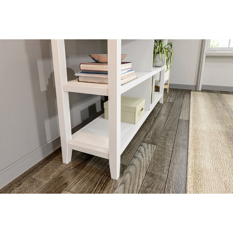 Bibliothèque basse en bois avec 2 tablettes Blanc, 1 pièce
