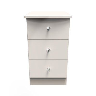 Fully Assembled Alush 3 Drawer Bedside Table