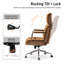 Fauteuil de direction Oswina de style moderne du milieu du siècle, en similicuir, à dossier haut et structure en bois courbé, avec mécanisme d'inclinaison et rotation à 360°.-2045561432