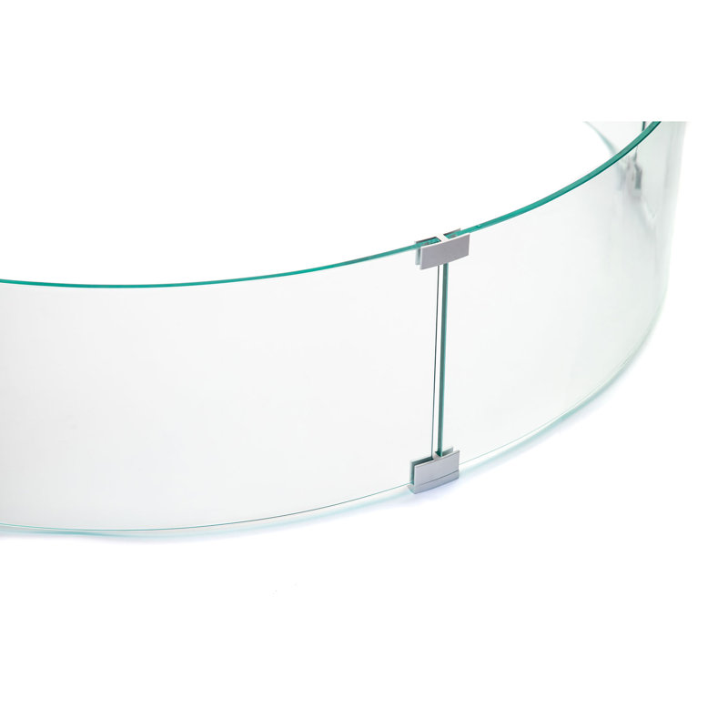 23'' Clear Tempered Glass Round Fire Pit Wind Guard
