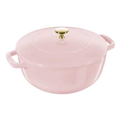 Staub Cast Iron Round Cocotte, Dutch Oven, 5.5-Quart, Serves 5-6, Made In France, Peony Pink