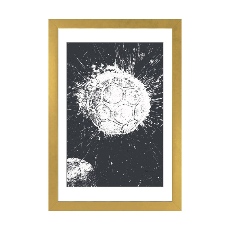 Football - reproduction d'art mural - papier d'art encadré, 32" x 24", Framed Paper, Gold