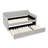 Twin Size Upholstered Daybed with Pop-Up Trundle & USB Charging, Modern Fabric Twin Bed,Beige-1278743022