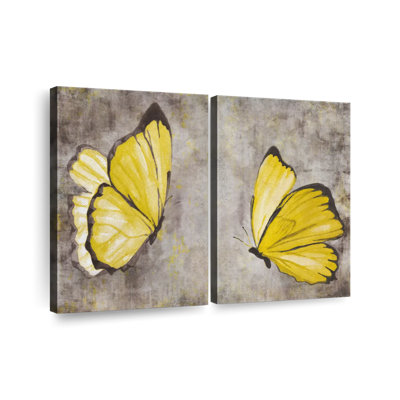 " Yellow Butterflies " 2 - Pieces