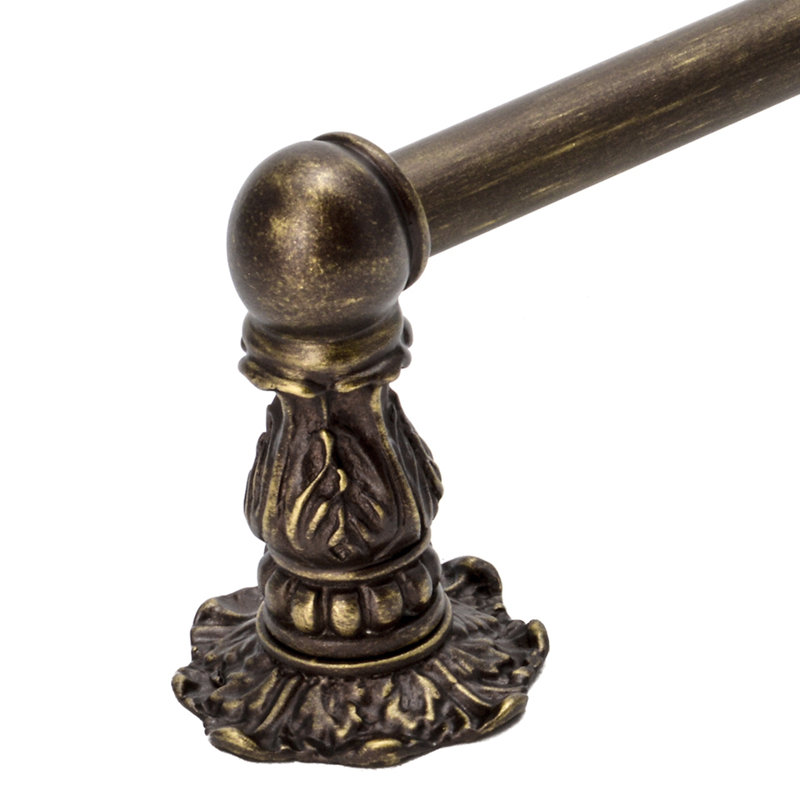 Acanthus 24 inches c.c. {approximately} towel bar Renaissance style with 5/8 smooth center in Antique Brass, Antique Brass