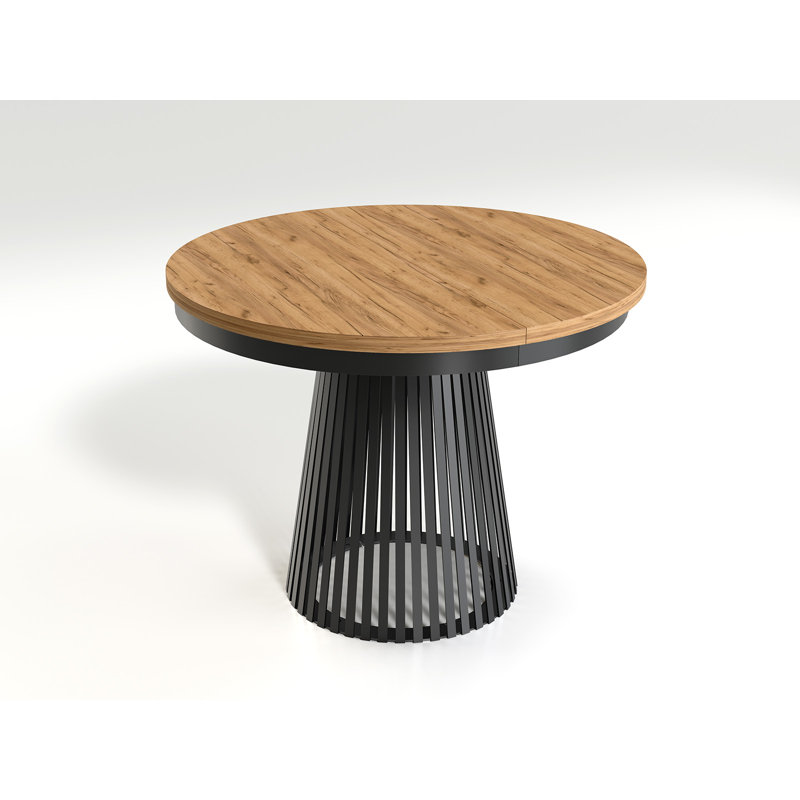 Extendable Metal Base Dining Table, Black, Golden Kraft