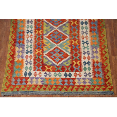Reversible Wool Kilim Oriental Area Rug 6x8