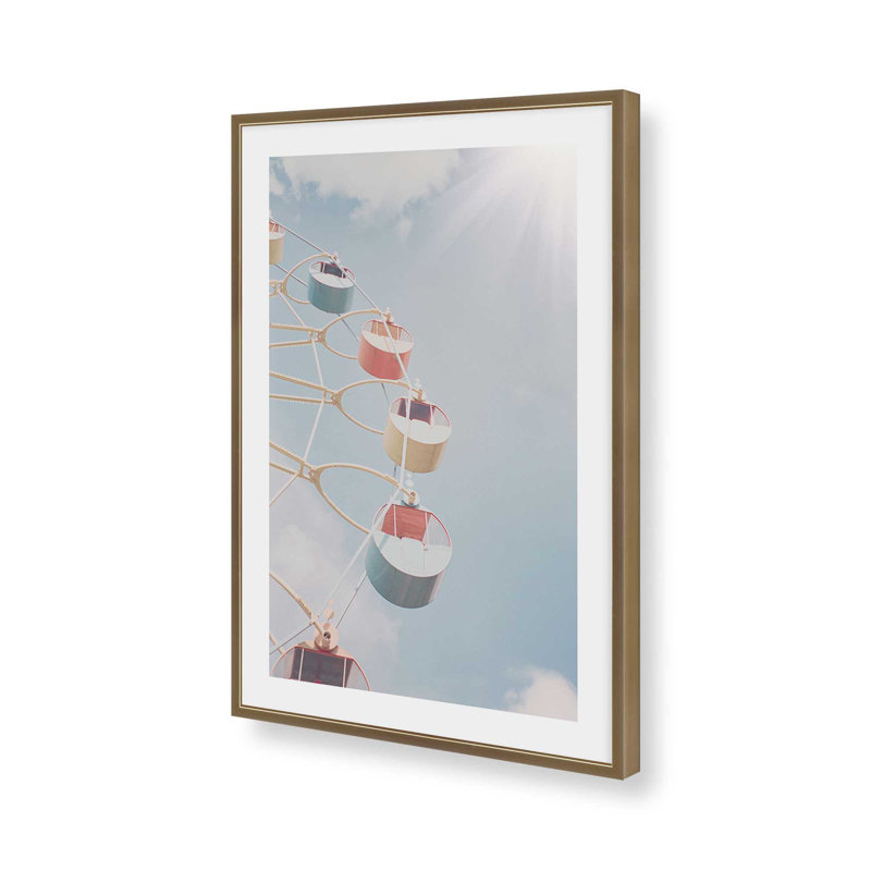 Whimsy In The Sky Art Print, Brushed Gold Open Corner Frame, 17.25" H x 21.25" W