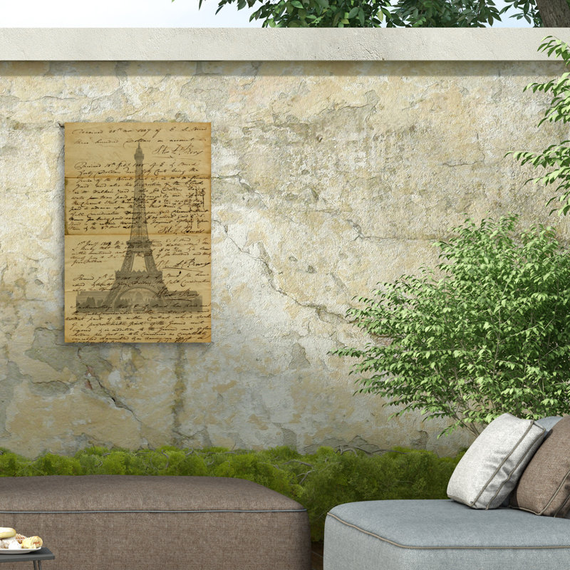 Toile d'extérieur Marcus Jules Dear Eiffel, H 12 po x l 19 po