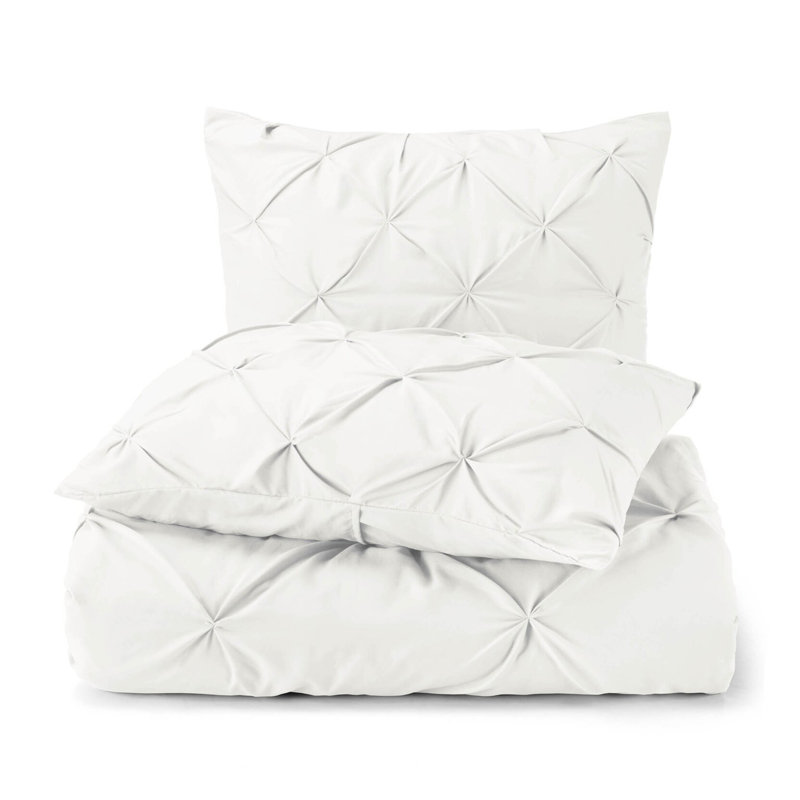 Ensemble de housse de couette en coton 300 Tc 8 attaches internes Fair Trade, Blanc