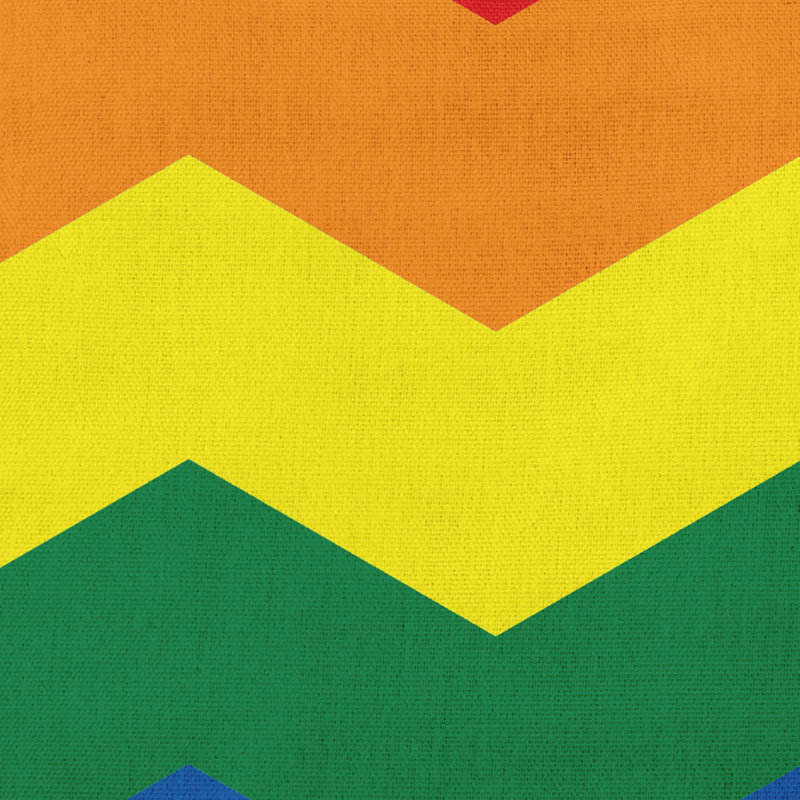 Coussin décoratif à chevrons, H 20 po x l 20 po, Arc-en-ciel