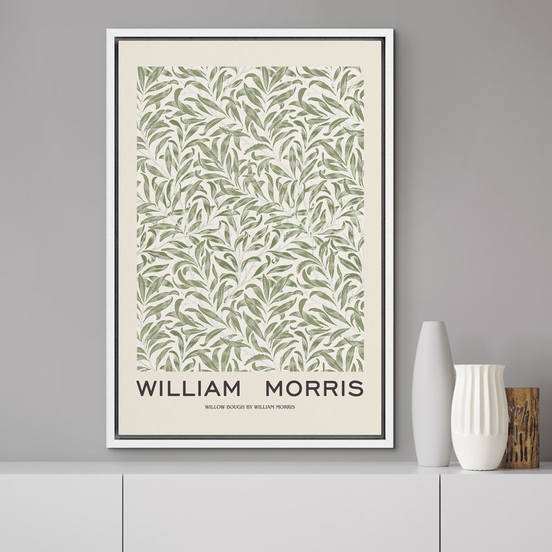 Art classique, reproduction d'art sur toile, motif de fleurs de saule par William Morris, H 24 po x l 16 po, Blanc