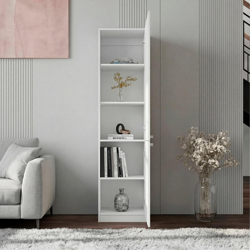White Storage Cabinet with 5 Shelf