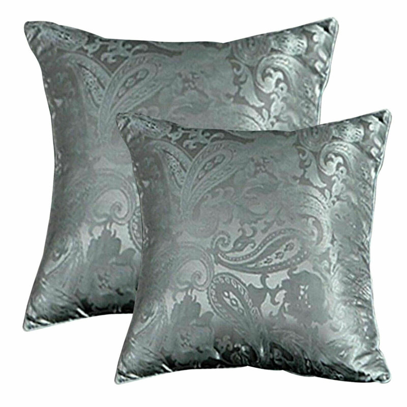 Cleo Cushion Cover – 45x45cm & 56x56cm Decorative Pillow Case with Zipper – Available in Black, Silver, White, Silver